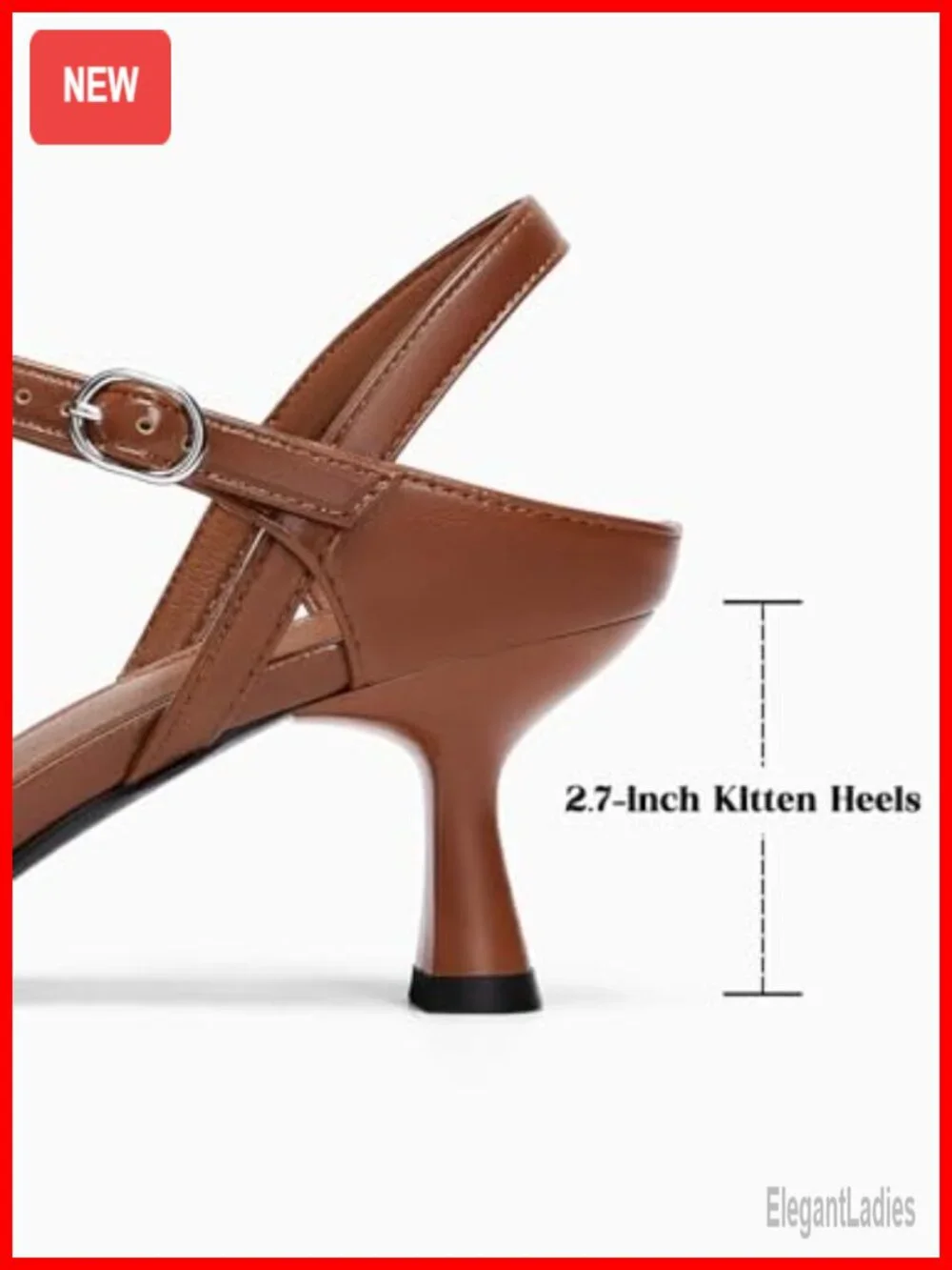 Womens Kitten Heels Dress Shoes Closed Pointed Toe Pumps Adjustable Strap Work